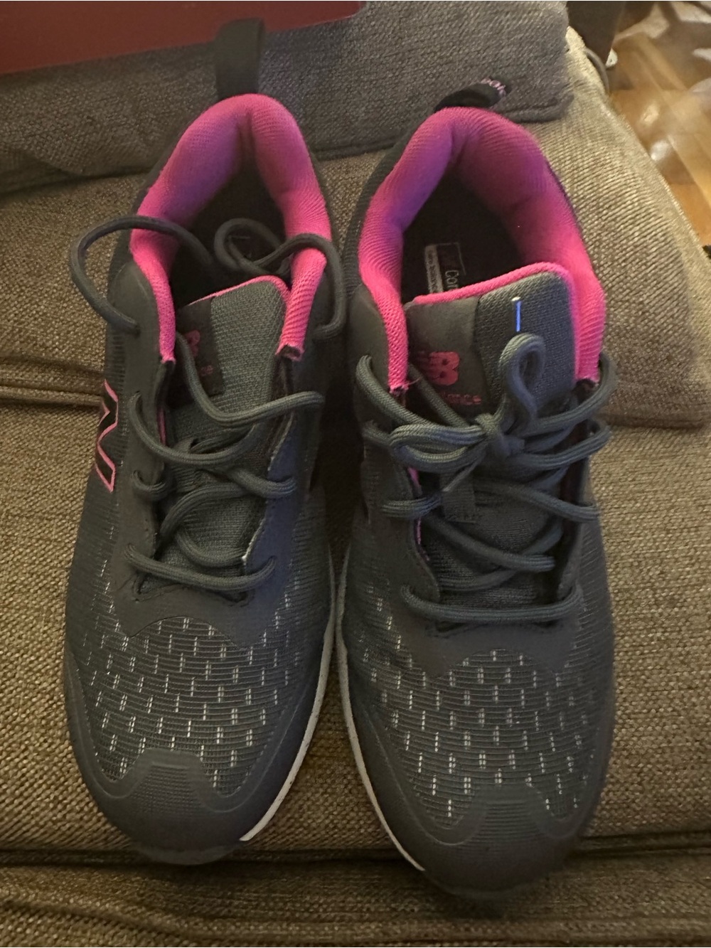 New Balance Women's Black with Pink Accent Athletic Sneakers
